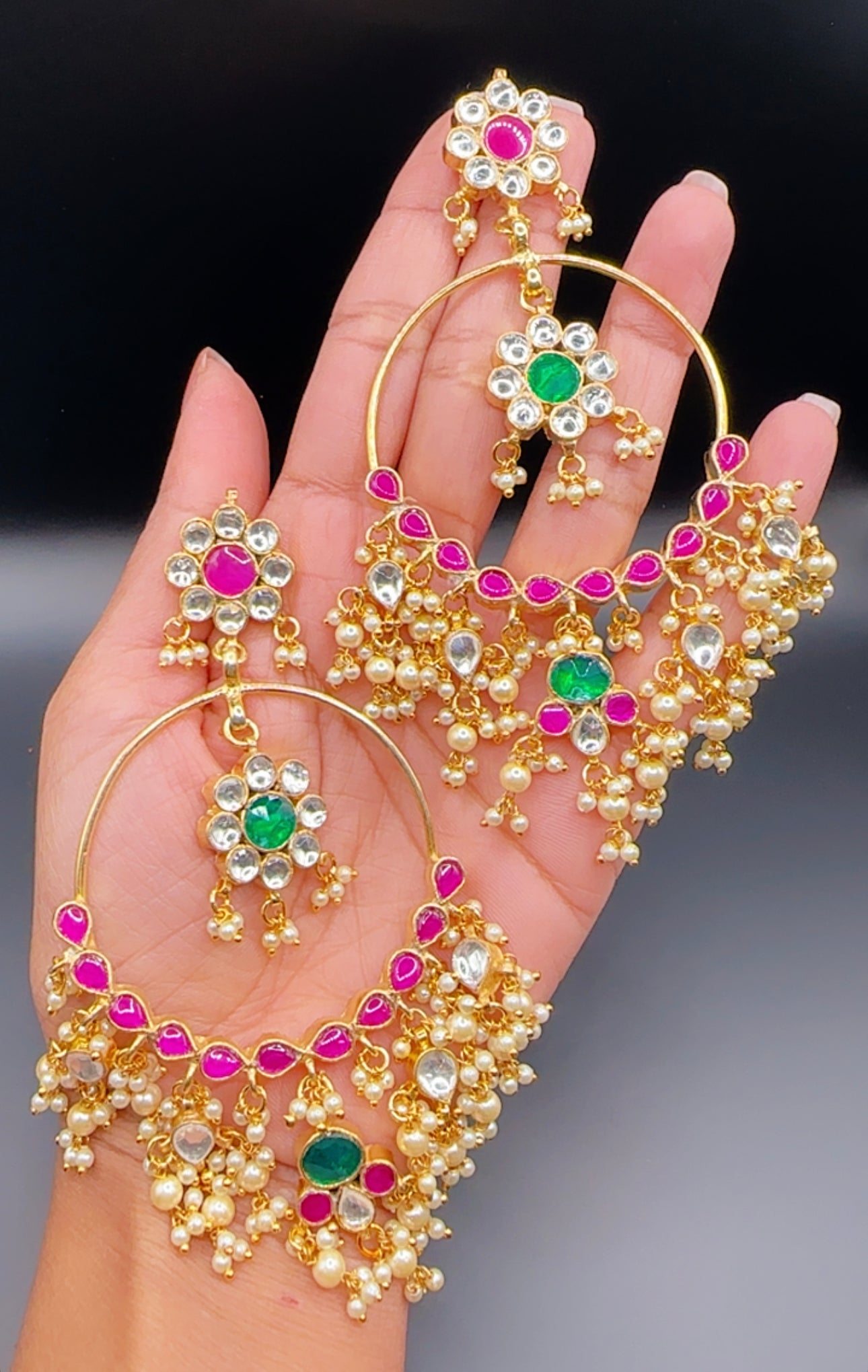 Pachi kundan earrings