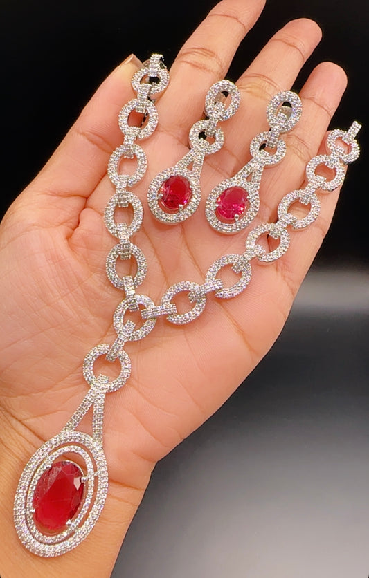 Ruby mehroon necklace