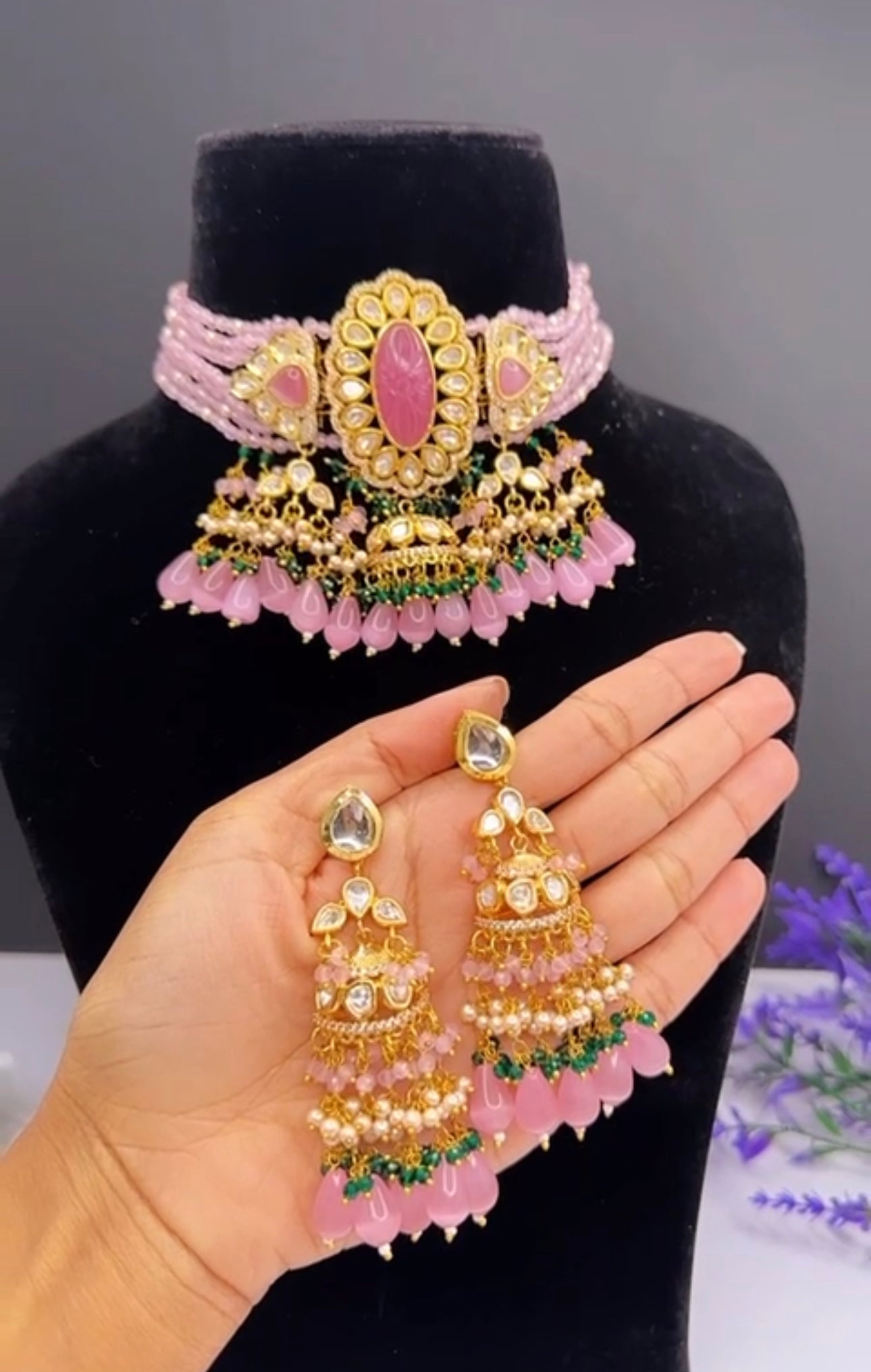 Uncut Polki kundan set