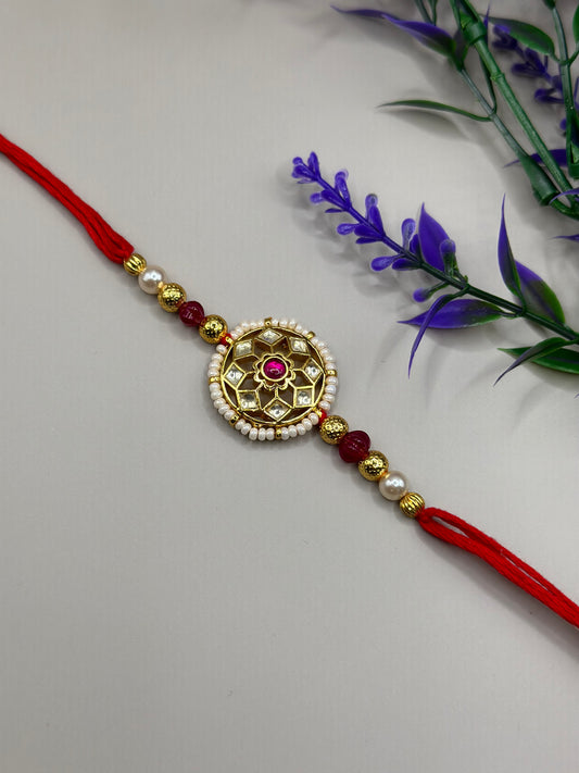 Pachi kundan rakhi