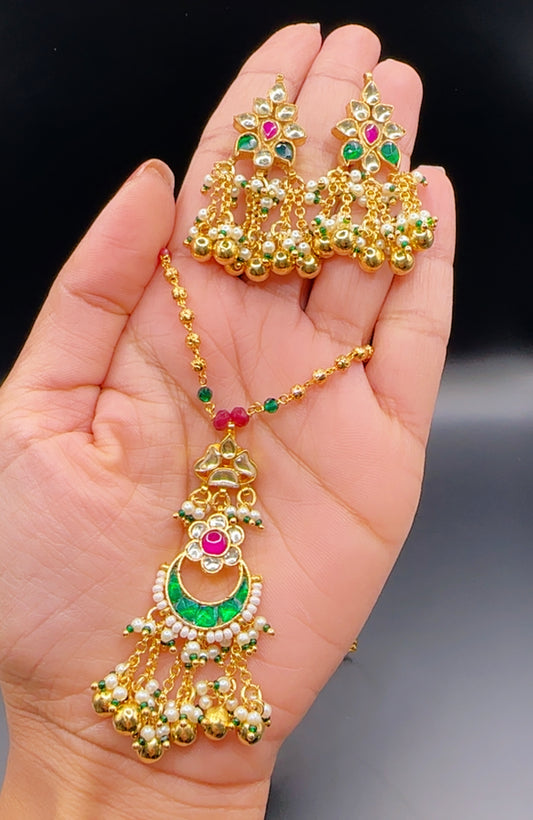 Pachi kundan pendant set