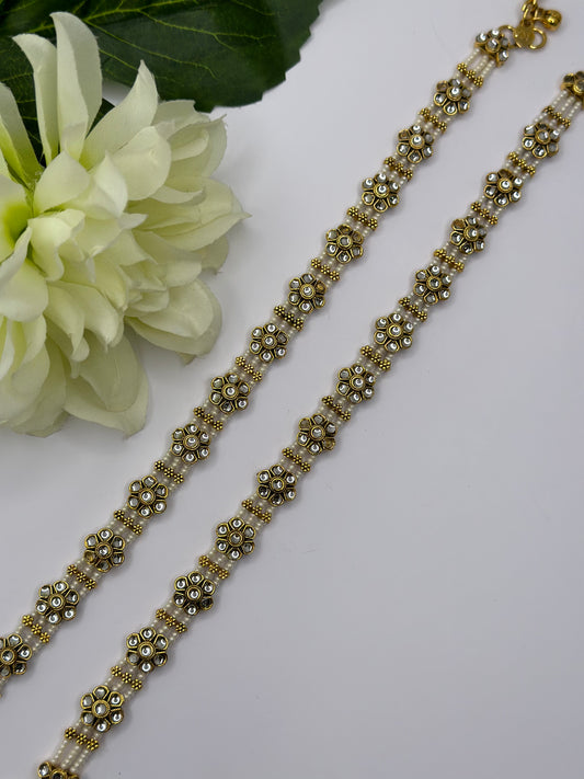 Kundan anklets