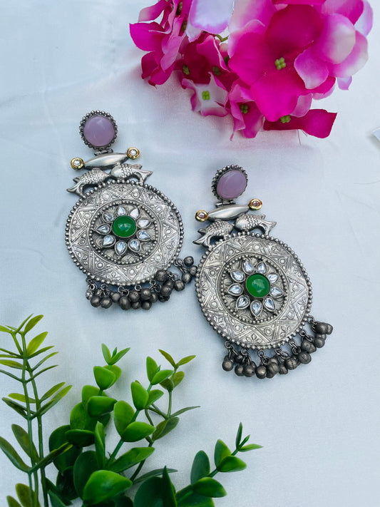 Silver look earrings