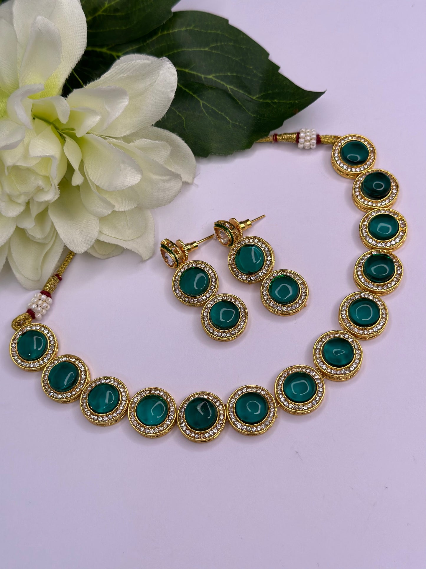 Necklace with studs