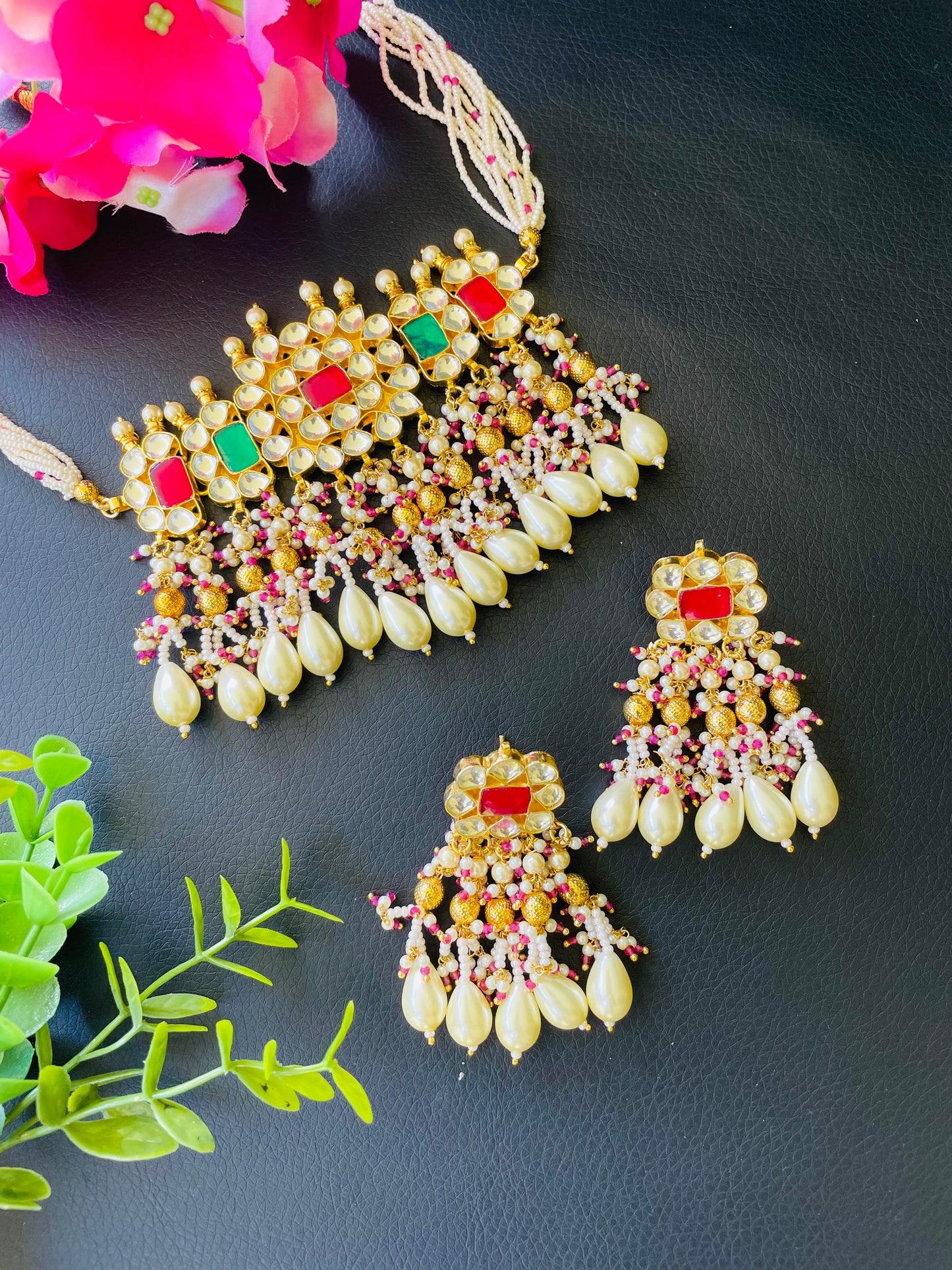 Pachi kundan choker set