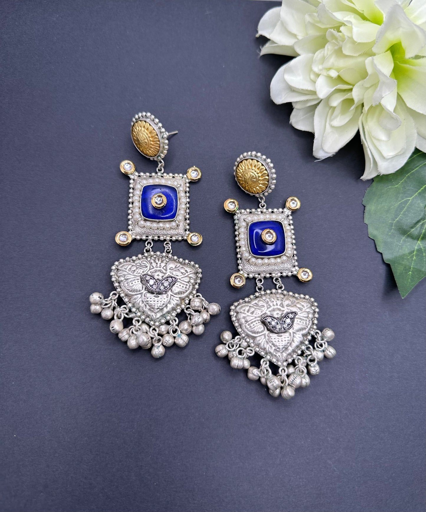 Silver look alike earrings