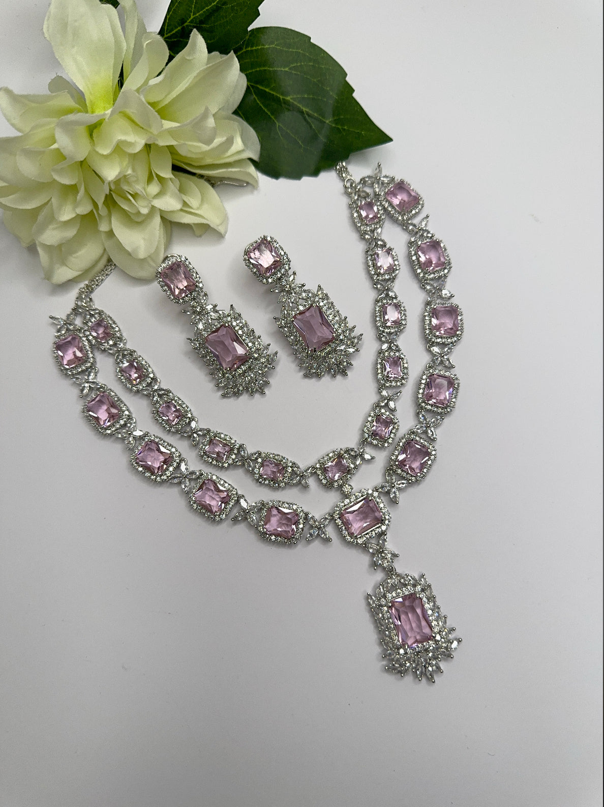 American diamond double layer set