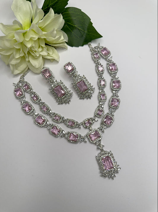American diamond double layer set