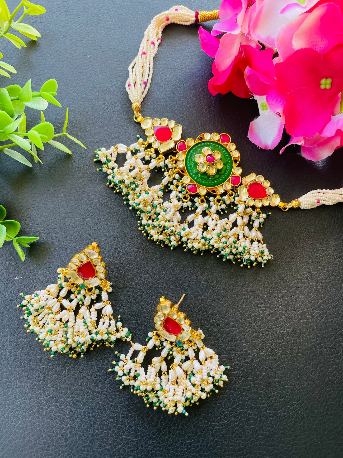 Pachi kundan choker set