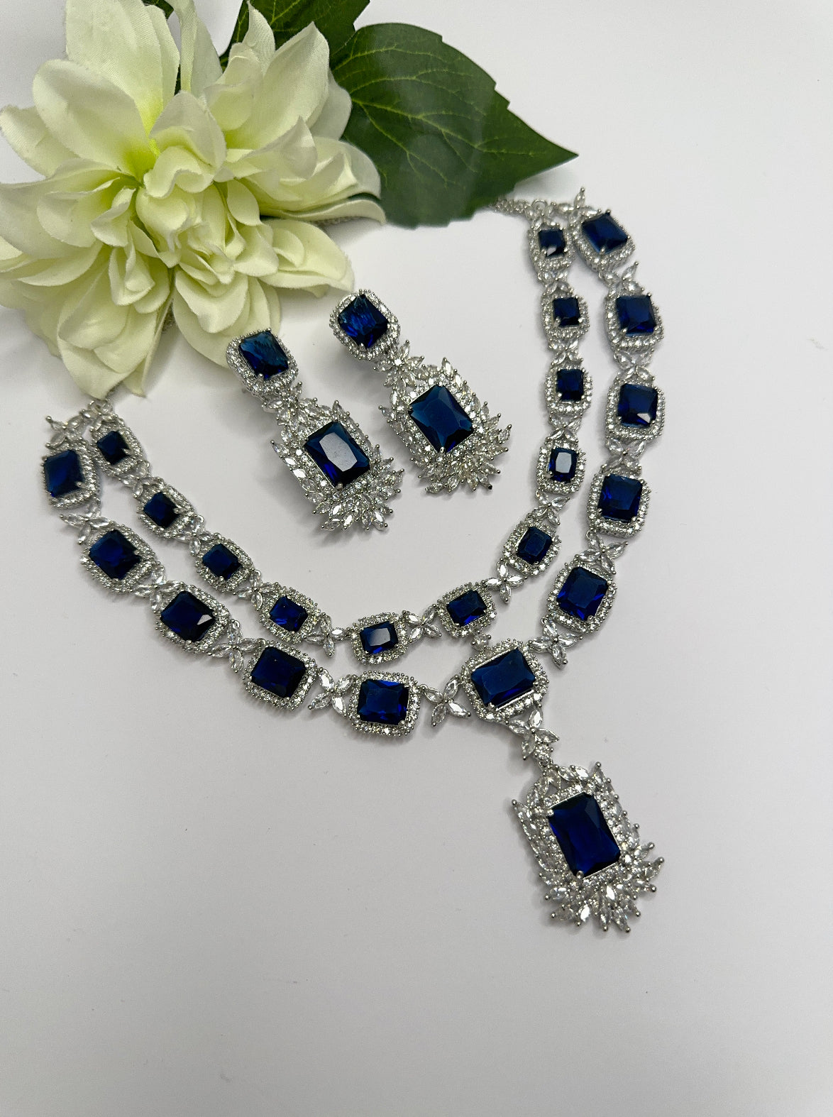 American Diamond double layer set