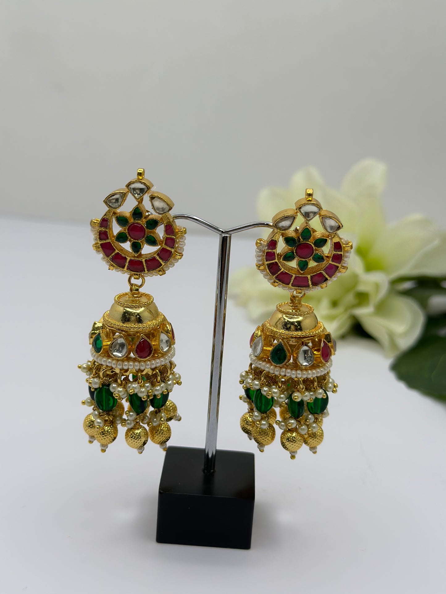 Pachi kundan jhumki