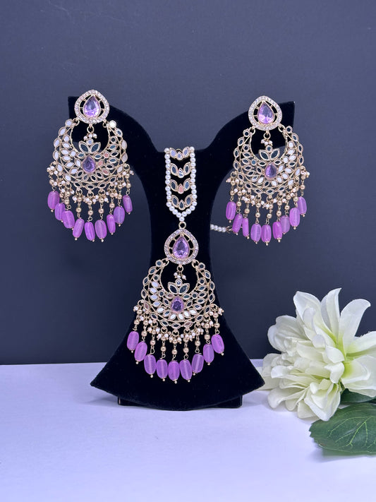 Mirror tikka set in lavender