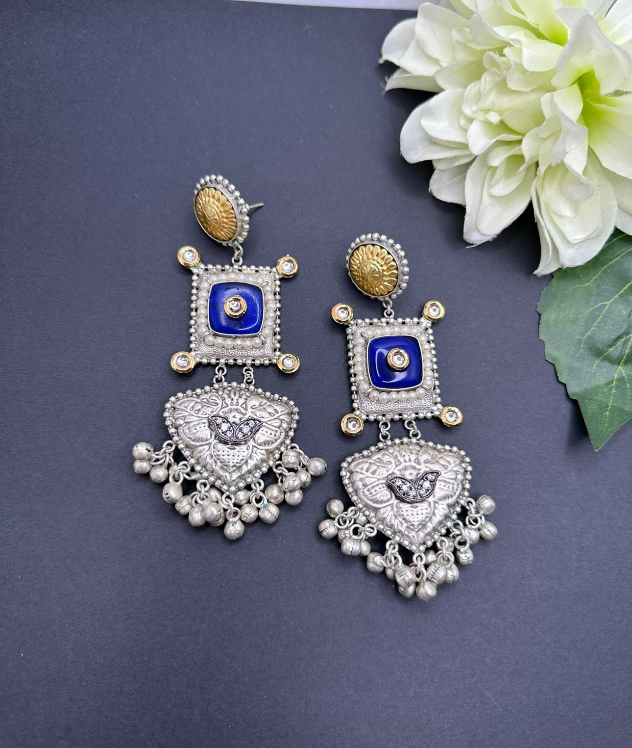 Silver look alike earrings