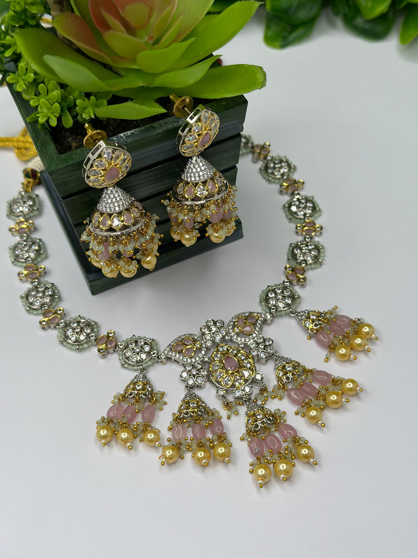 Necklace with jhumki in premium quality