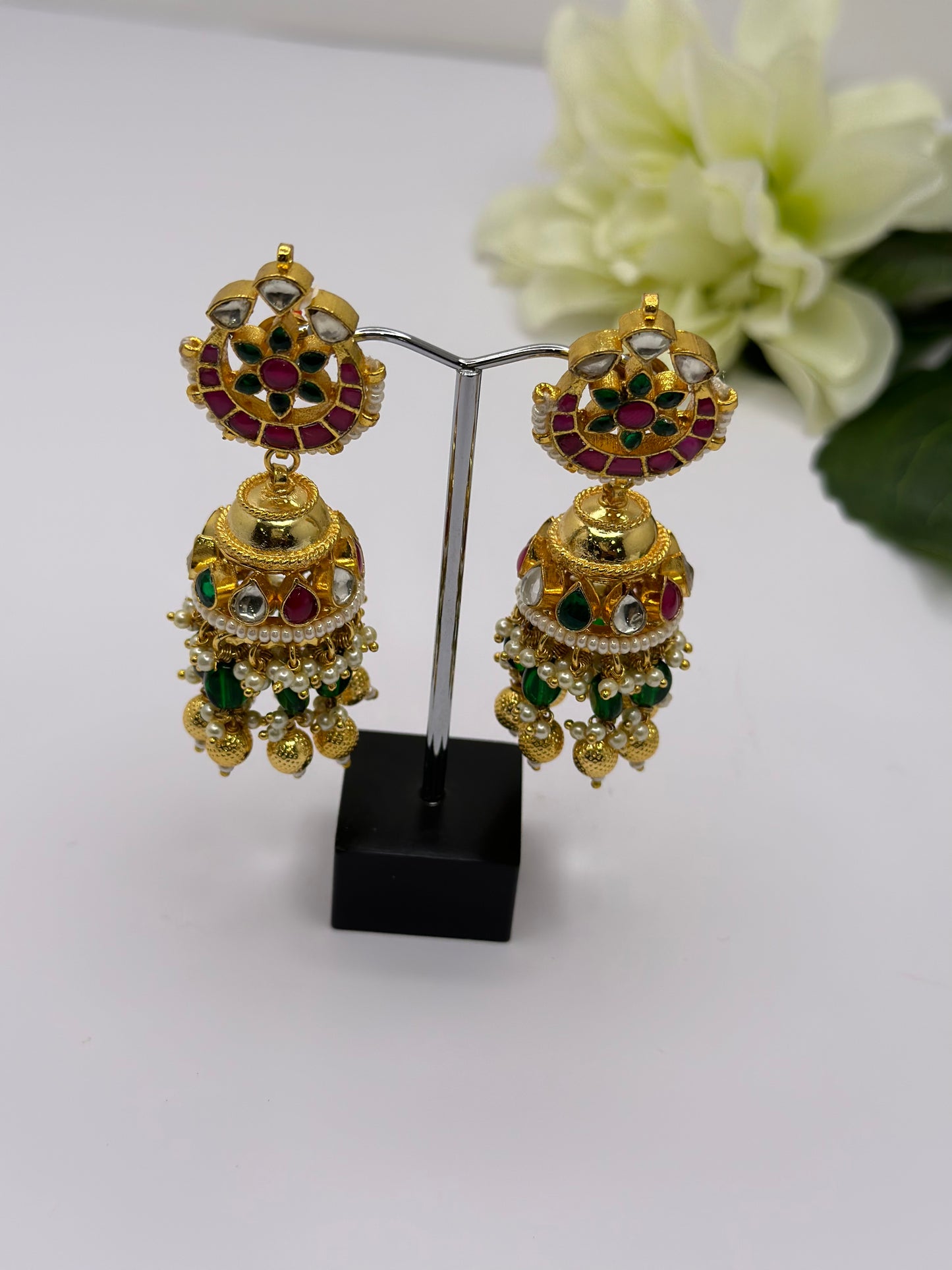 Pachi kundan jhumki