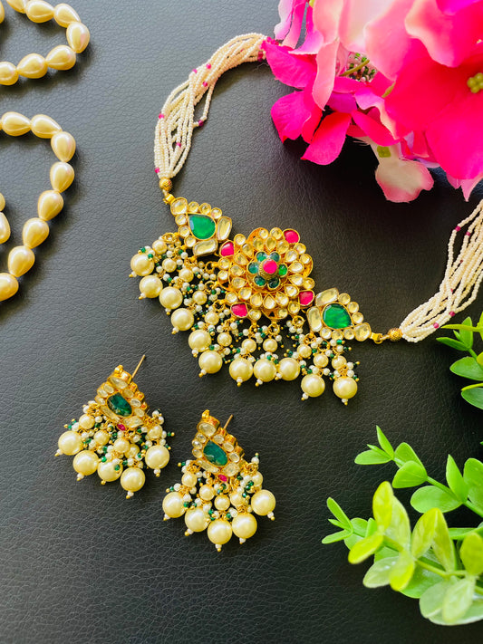 Pachi kundan choker