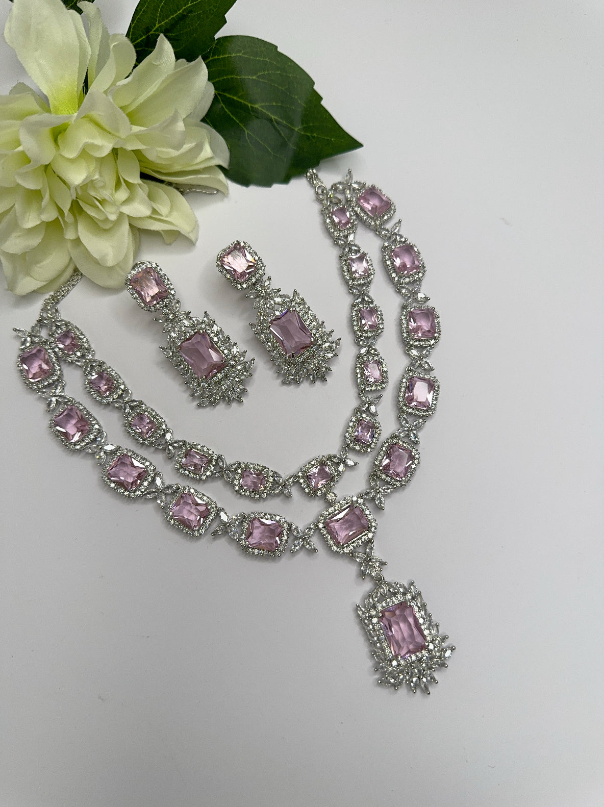 American diamond double layer set