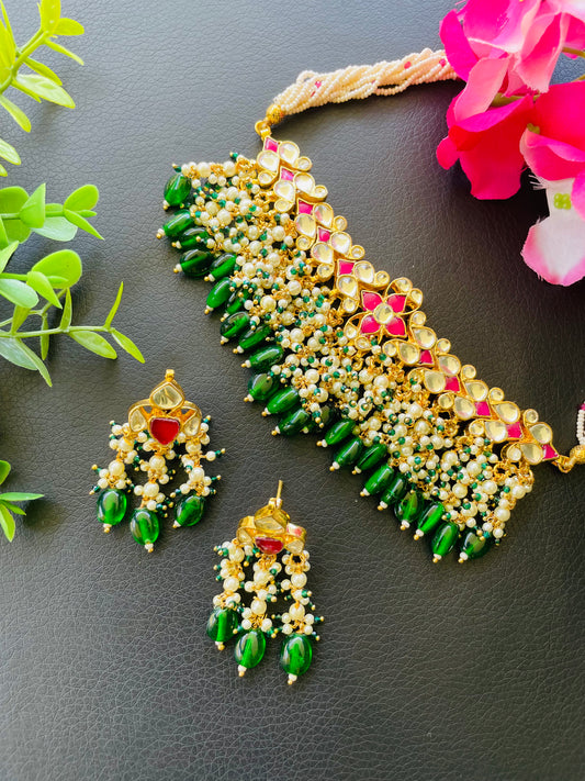 Pachi kundan choker set