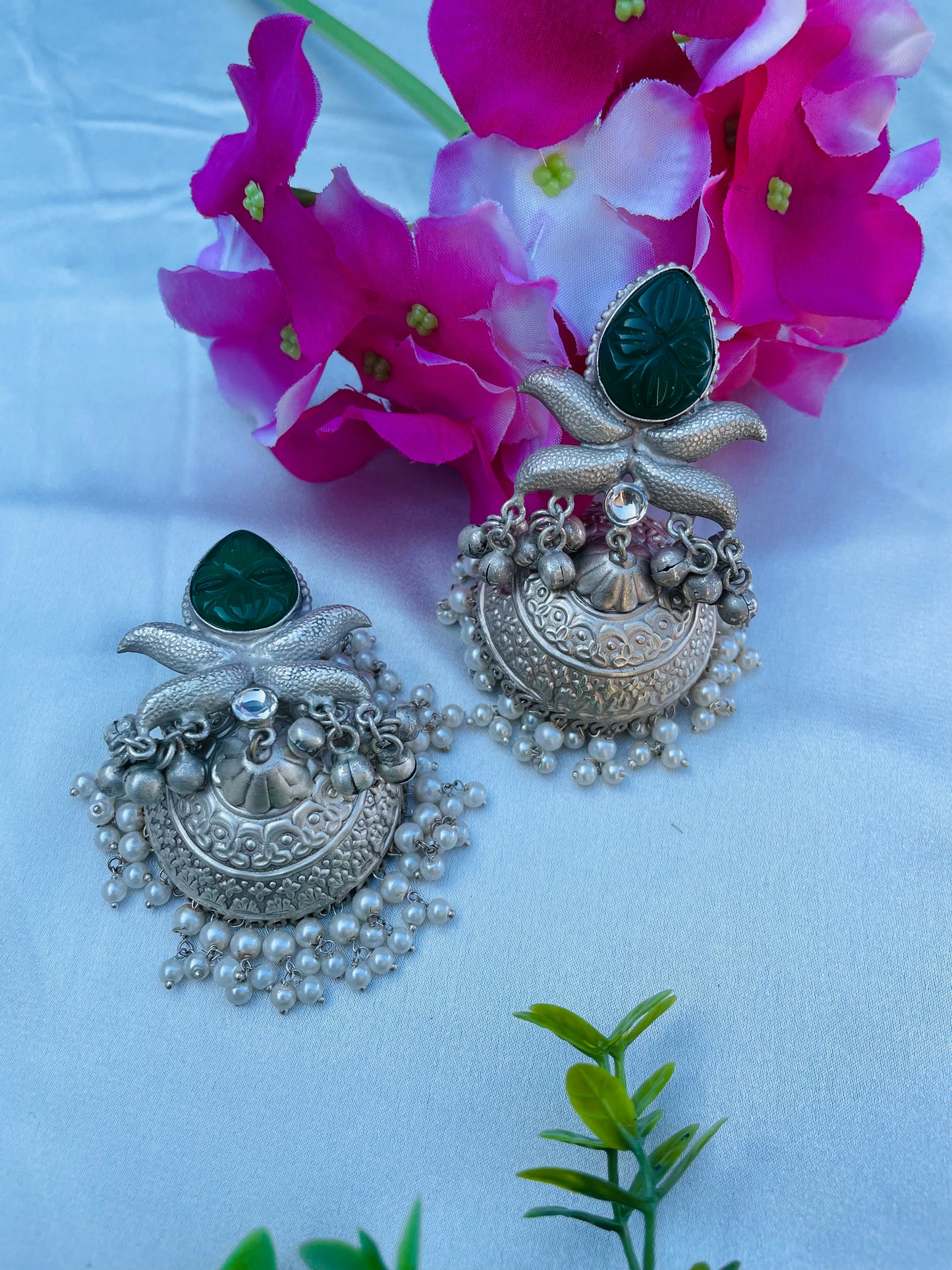 Silver look earrings